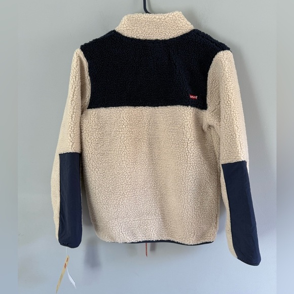 Levi’s Colorblock Sherpa Jacket Big Boys Sz L 12-13 yrs NWT full zip pockets - Picture 3 of 16